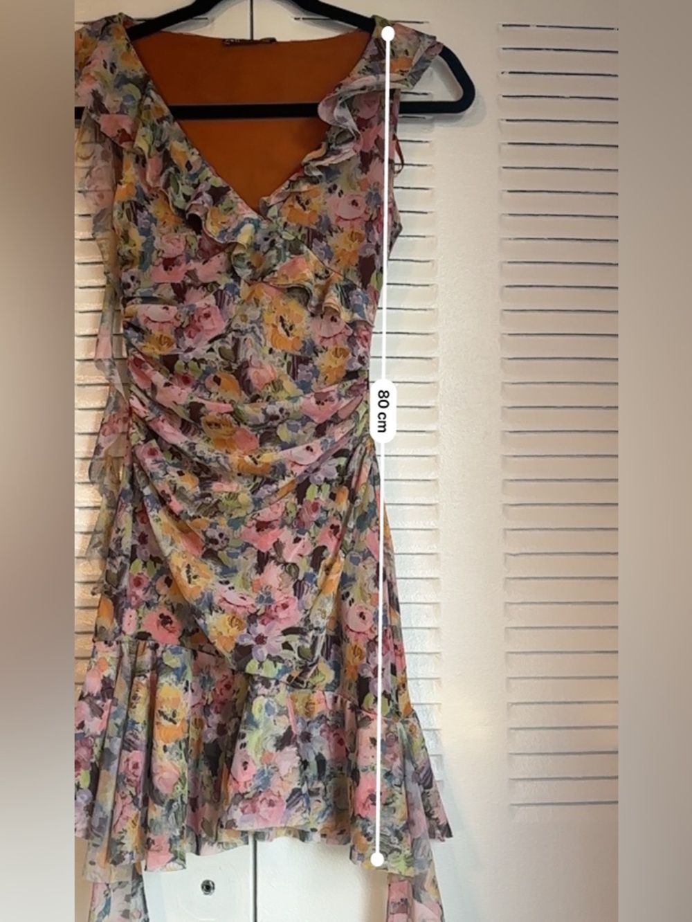 ZARA Floral Ruched Mini Dress Size S New With Tags Romantic Chic Style - Picture 14 of 16